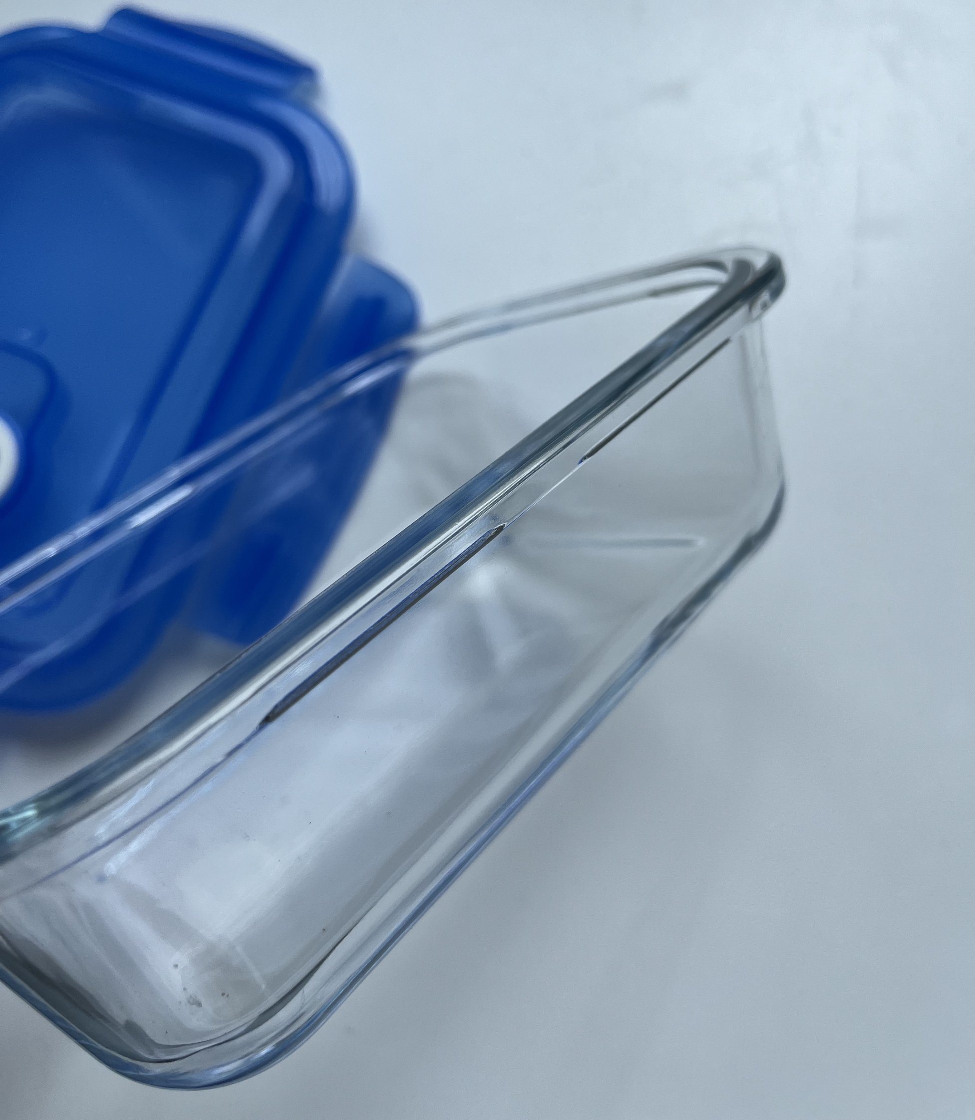 Rectangle Glass Food Container with Plastic Valve Lid