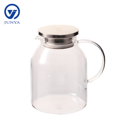 High-Borosilicate Glass Jug with Stainless Steel Lid