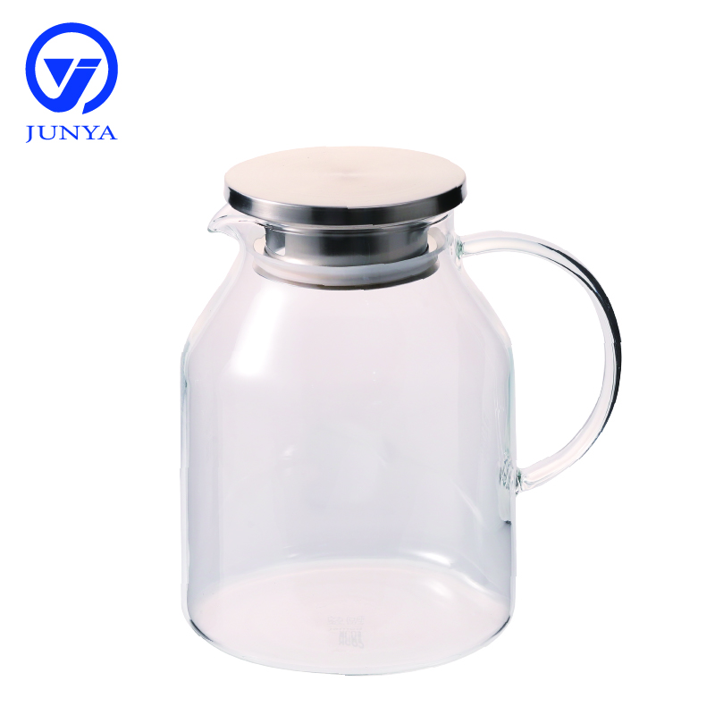 High-Borosilicate Glass Jug with Stainless Steel Lid