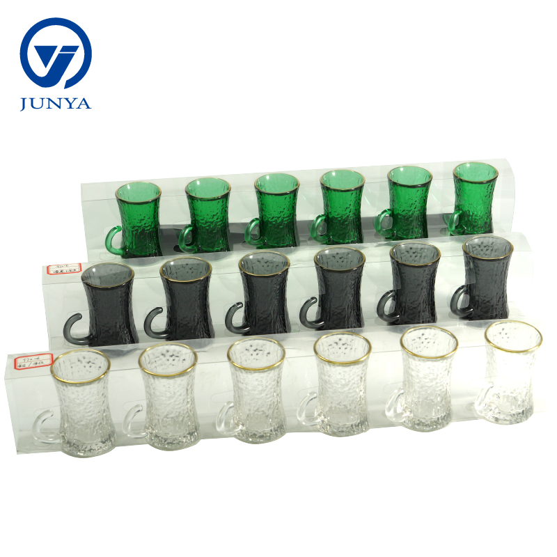 Modern Black Tea Mug Set Featuring Distinctive Glass Design