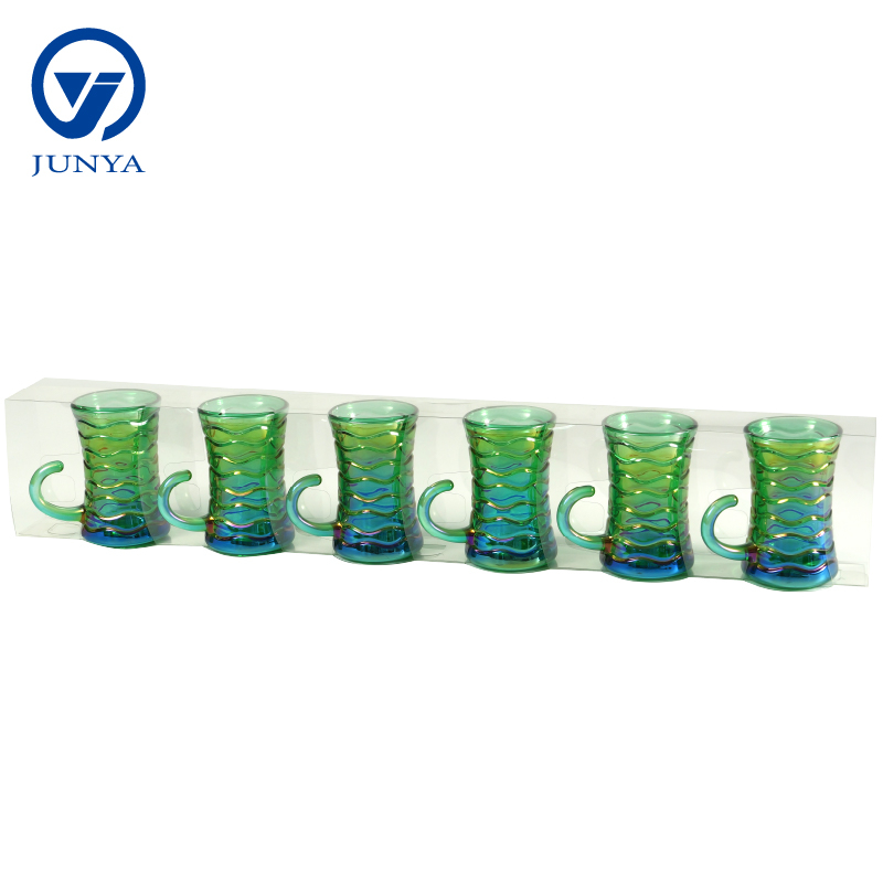 Modern Black Tea Mug Set Featuring Distinctive Glass Design