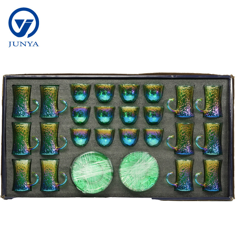 Elegant Modern Black Tea Mug Set with Unique Glass Design