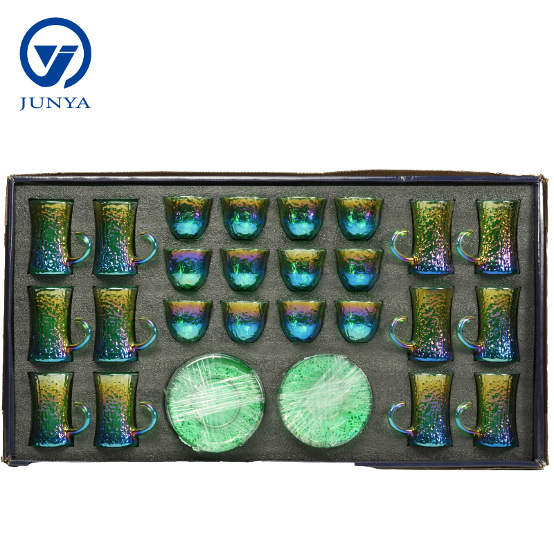 Elegant Modern Black Tea Mug Set with Unique Glass Design