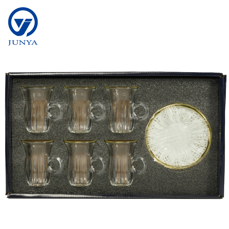 Elegant Modern Black Tea Mug Set with Unique Glass Design