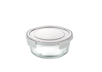 Round-Glass-Food-Container-with-Four-Lock-Plastic+Iron-Lid