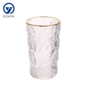Glass Mug With Iceberg Pattern (Golden Line)