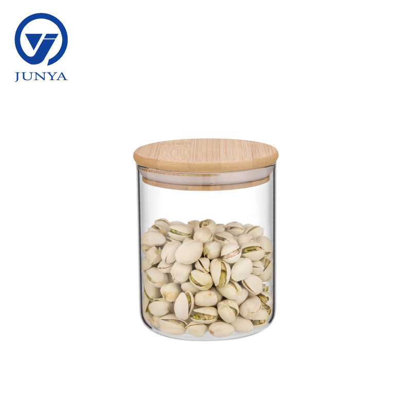 High-Borosilicate Glass Storage Jar with Bamboo Wood Lid