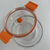 High-Borosilicate Glass Food Container with Orange Vacuum Lid Round Shape