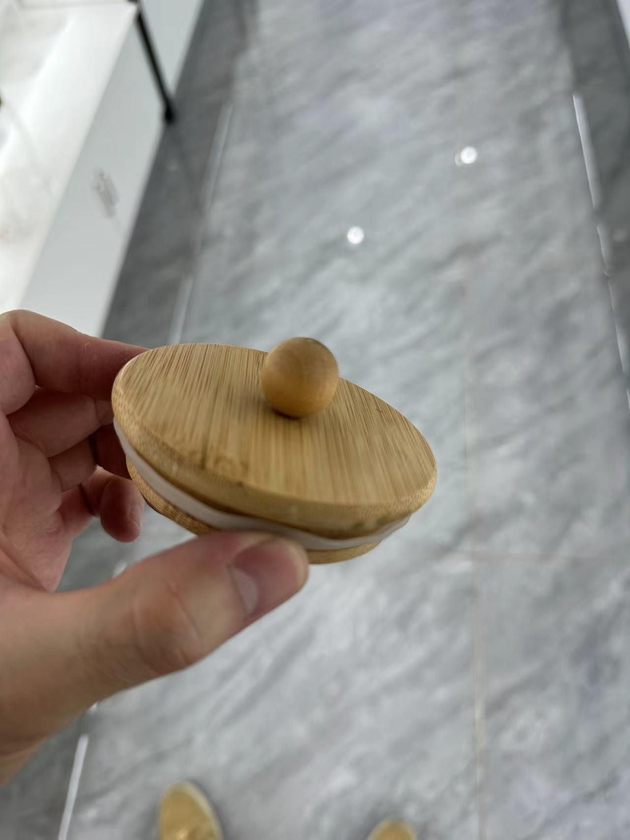 High-Borosilicate Glass Storage Jar with Bamboo Wood Ball Lid