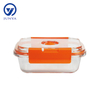 High-Borosilicate Glass Food Container with Orange Vacuum Lid Round Shape