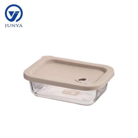Rectangle Glass Food Container with Silicon Lid