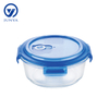 Round Glass Food Container with Plastic Valve Lid