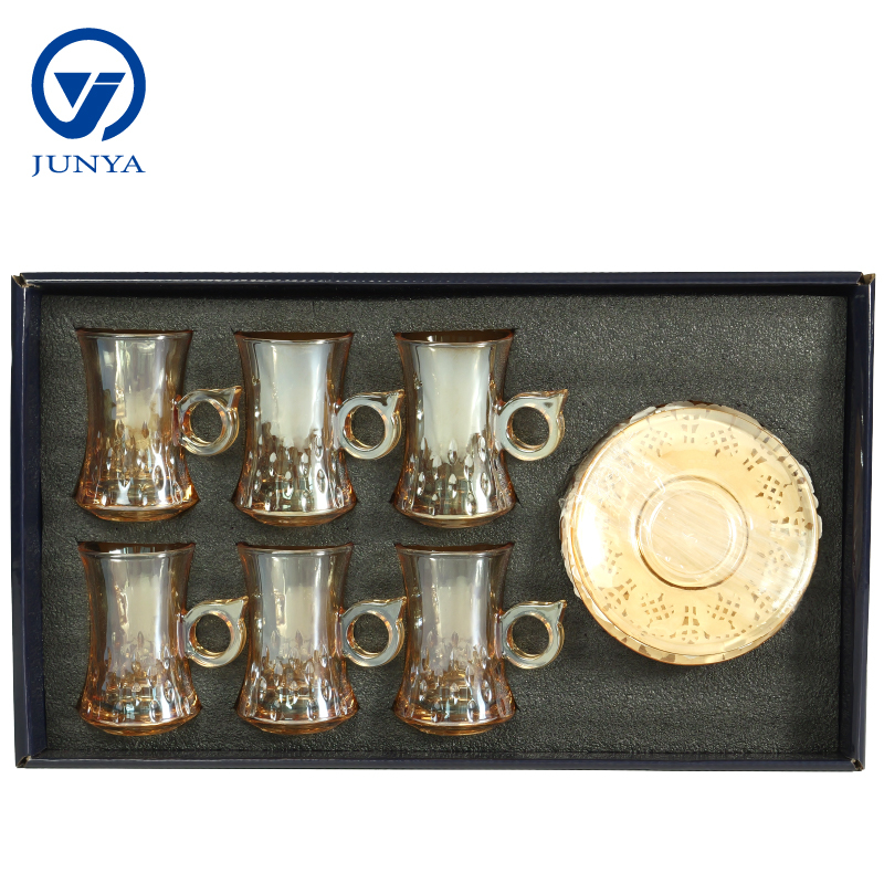 Elegant Modern Black Tea Mug Set with Unique Glass Design