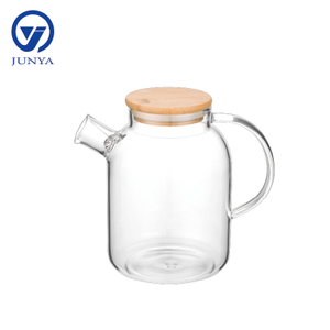 High-Borosilicate Glass Water Jug with Bamboo Wood Lid