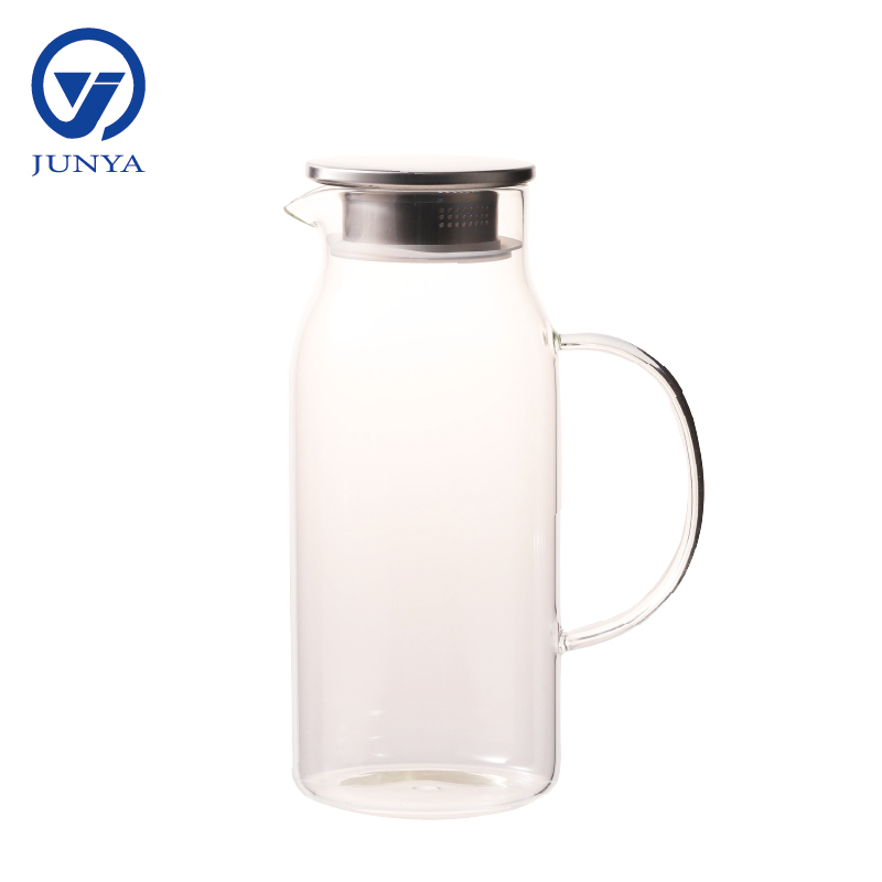 High-Borosilicate Glass Water&Tea Jug with Lid Round Shape