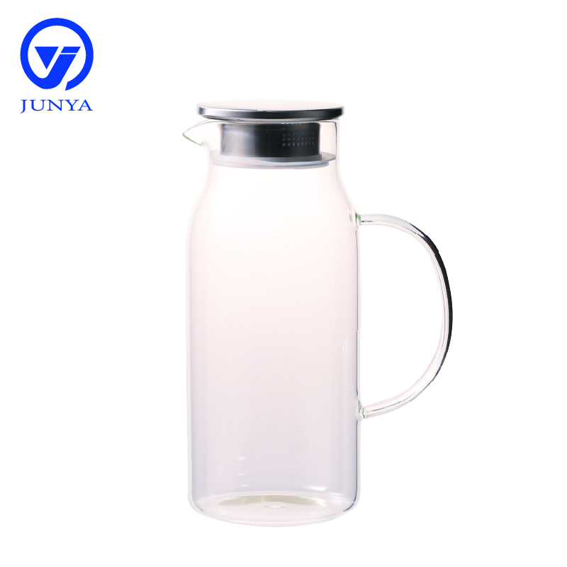 High-Borosilicate Glass Water&Tea Jug with Lid Round Shape