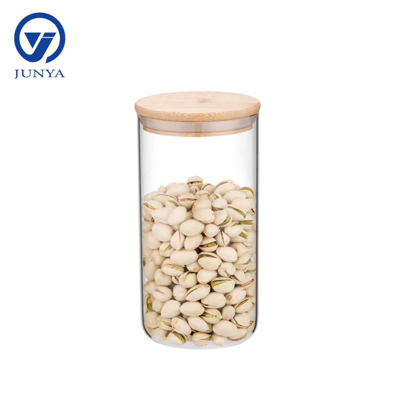 High-Borosilicate Glass Storage Jar with Bamboo Wood Lid