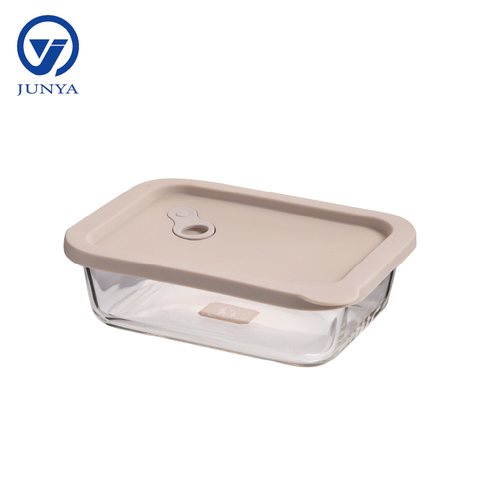 Rectangle Glass Food Container with Silicon Lid