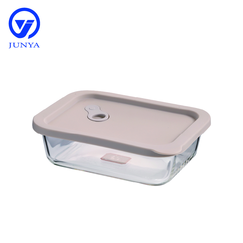 Rectangle Glass Food Container with Silicon Lid