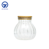 High-Borosilicate Glass Storage Jar with Bamboo Wood Lid Gourd Shape