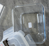 Large Size Glass Food Container with Handle of Plastic Top Cover