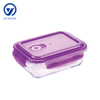 Rectangle Glass Food Container with Plastic Valve Lid