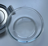 Round Glass Food Container with Four Lock Plastic+Iron Lid