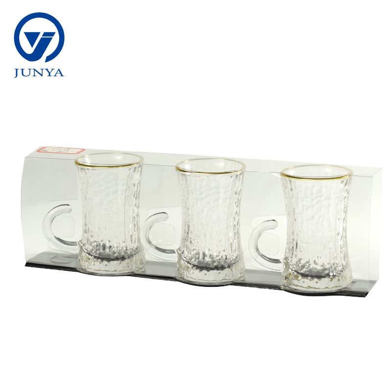 Modern Black Tea Mug Set Featuring Distinctive Glass Design