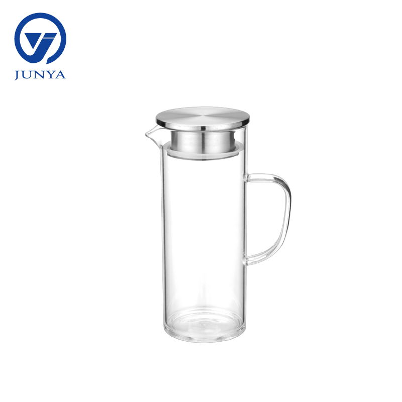 Large High-Borosilicate Glass Jug With Stainless Steel Lid
