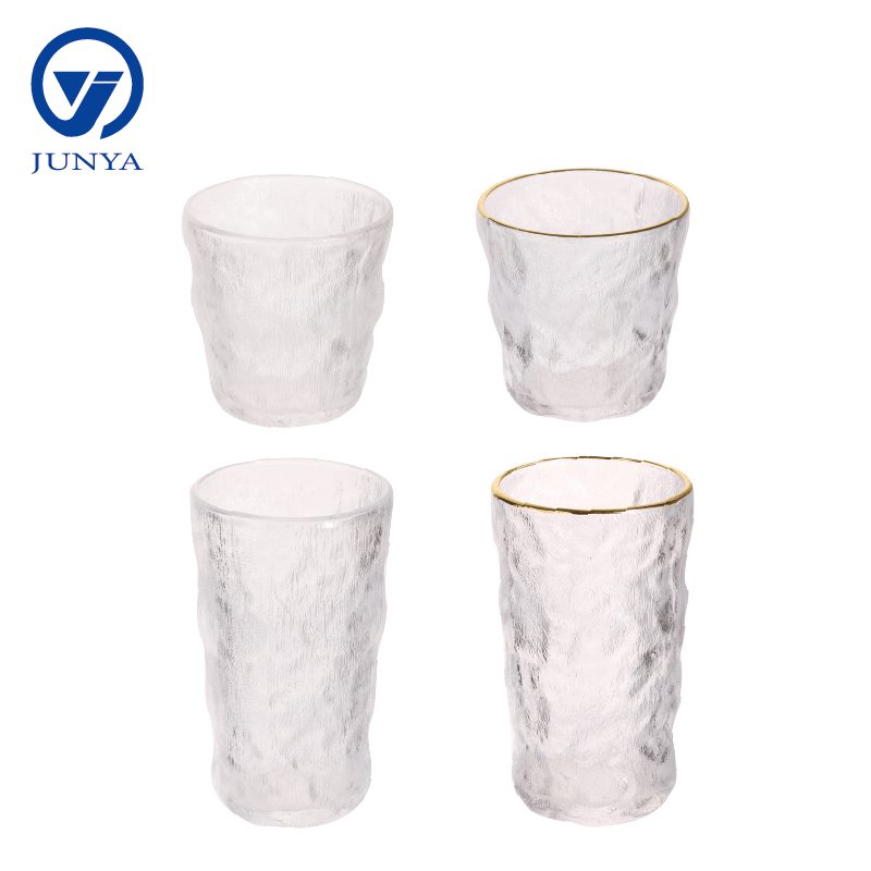 Glass Mug With Iceberg Pattern (Golden Line)