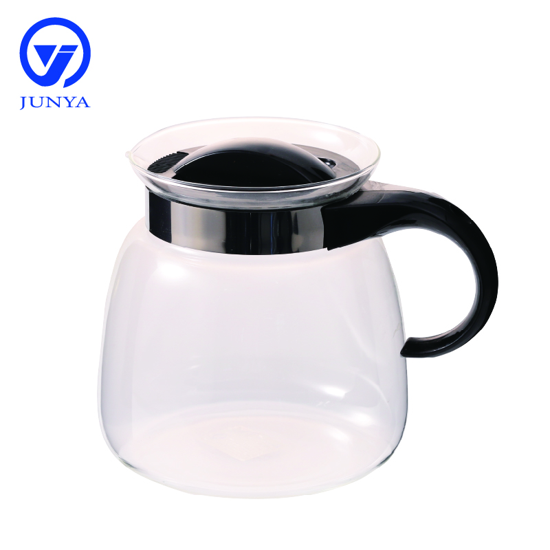Large High-Borosilicate Glass Kettle with Plastic Lid