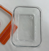 High-Borosilicate Glass Food Container with Orange Vacuum Lid Round Shape