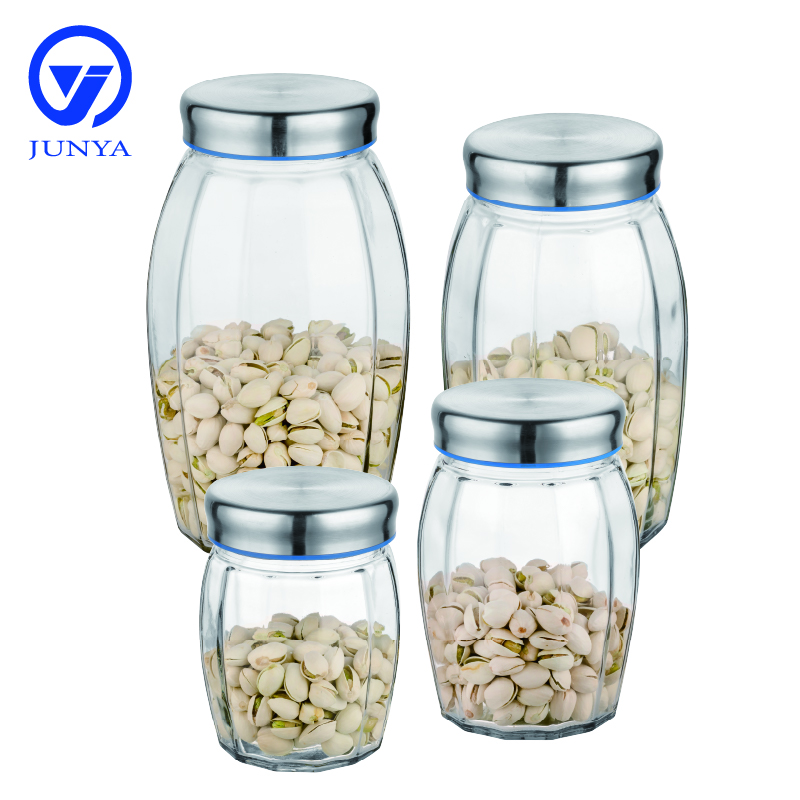 Glass Storage Jar with Stainless Steel Lid