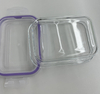 Rectangle Glass Food Container with Four Lock Plastic Lid