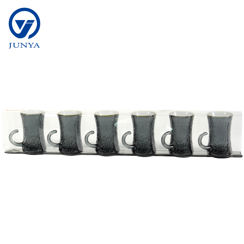 Modern Black Tea Mug Set Featuring Distinctive Glass Design