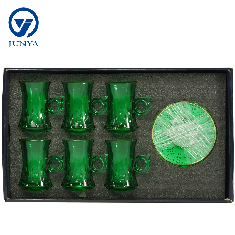 Elegant Modern Black Tea Mug Set with Unique Glass Design
