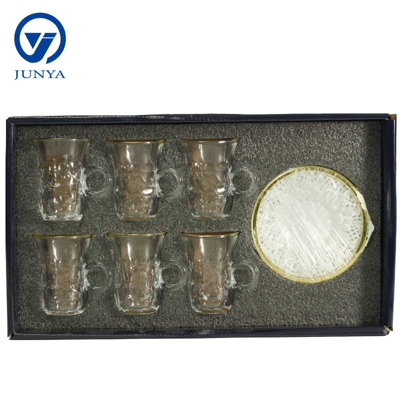 Elegant Modern Black Tea Mug Set with Unique Glass Design
