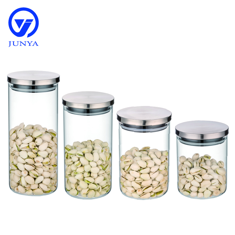 Glass Storage Jar with Stainless Steel Lid