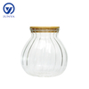 High-Borosilicate Glass Storage Jar with Bamboo Wood Lid Gourd Shape