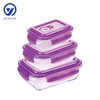 Rectangle Glass Food Container with Plastic Valve Lid