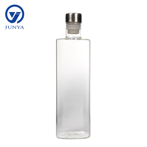 High-Borosilicate Glass Jug with Stainless Steel Plug Square Shape