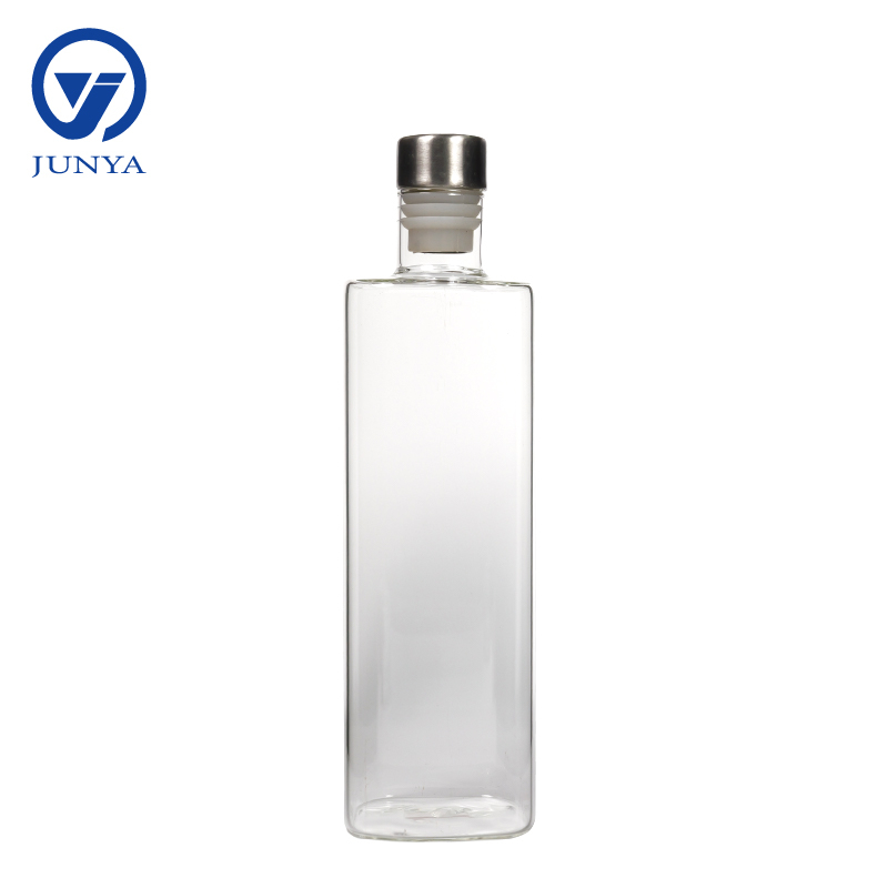 High-Borosilicate Glass Jug with Stainless Steel Plug Round Shape