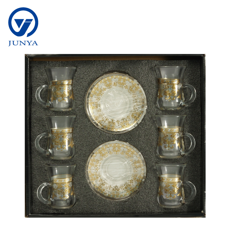 Stylish Black Tea Mug Gift Set with Unique Glass Design