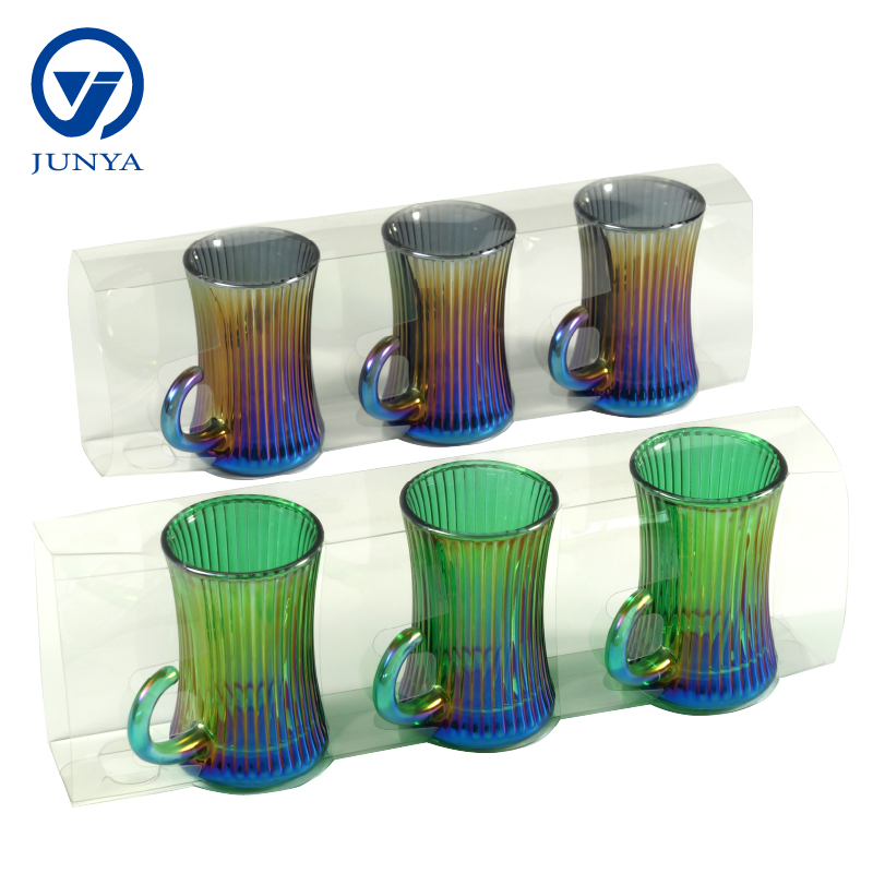 Modern Black Tea Mug Set Featuring Distinctive Glass Design