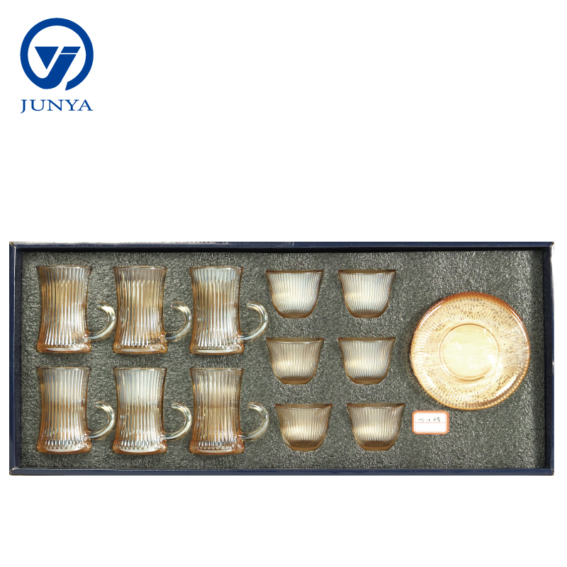Elegant Modern Black Tea Mug Set with Unique Glass Design