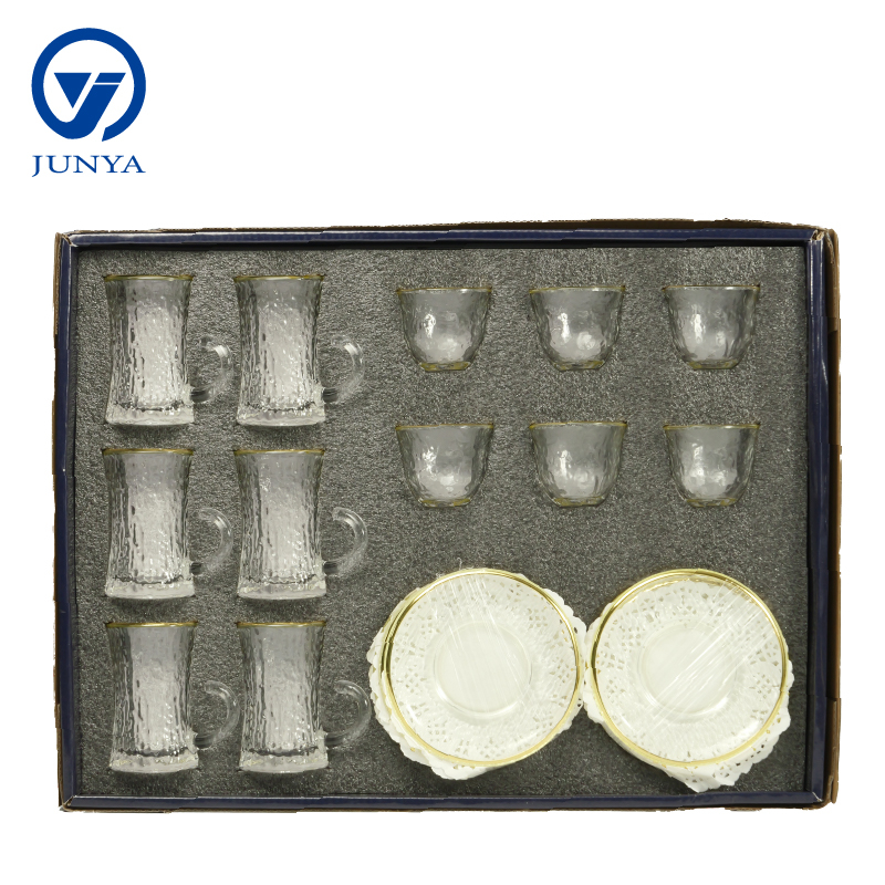 Elegant Modern Black Tea Mug Set with Unique Glass Design