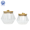 High-Borosilicate Glass Storage Jar with Bamboo Wood Ring Lid Stripe Inside