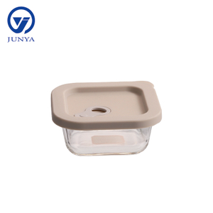 Square Glass Food Container with Silicon Lid