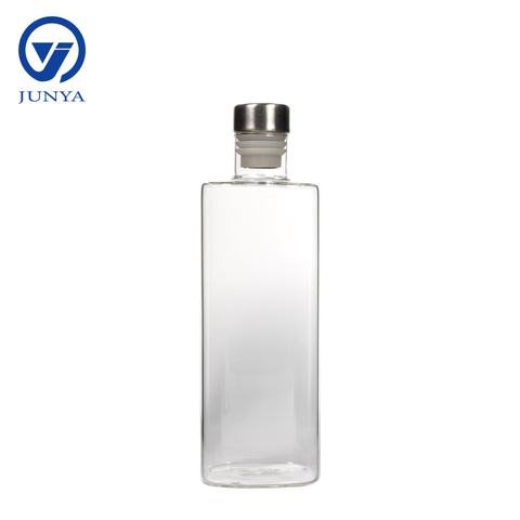 High-Borosilicate Glass Jug with Stainless Steel Plug Round Shape